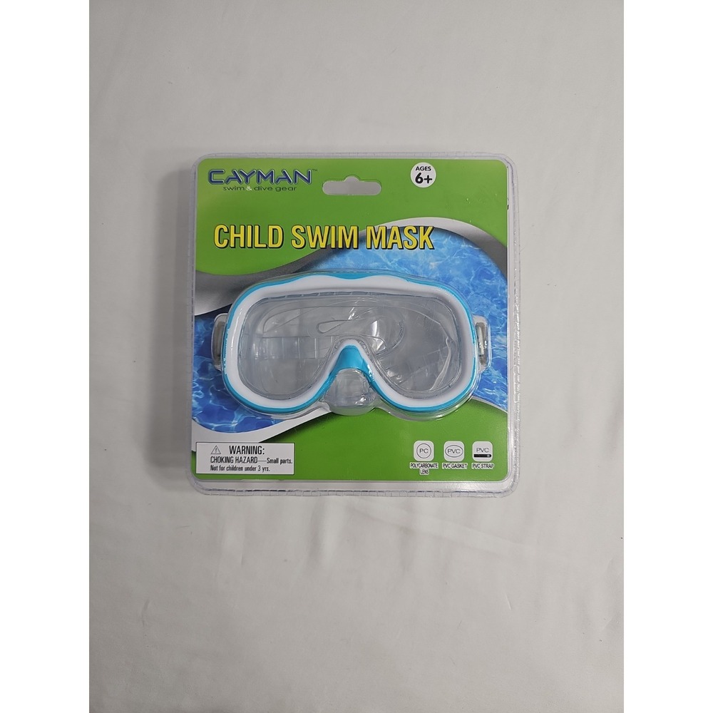 Childs Swim Mask Turquoise‎ Blue/White - Cayman Swim Gear (New)